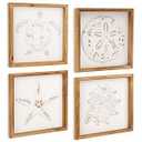 IROSANCO 3D Wooden Wall Art Decor, 4 Pack, 8.86 inch
