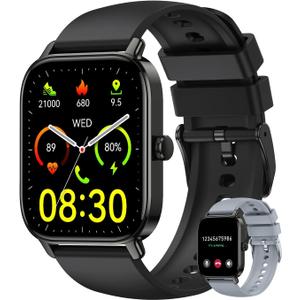 Smart Watch for Women Men Fitness: Waterproof Make Answer Call Digital Mens Watches Running Pedometer Smartwatch for Android Phone iPhone Samsung Compatible Heart Rate Monitor SpO2 Step Tracker