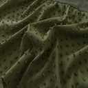 Tufted Dot Bed Skirt Queen Size Ruffled Bed Skirt with Split Corners, 18 Inch Drop Dust Ruffle Bed Skirts with Platform, Olive Green