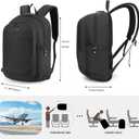 Tzowla Travel Laptop Backpack Water Resistant Anti-Theft Bag with Giant Tumbler Holder Pocket and Lock 15.6 Inch Computer Business Backpacks for Women Men Work College,Casual Daypack(Black)
