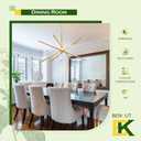 Benkut Modern Sputnik Chandelier Ceiling Gold LED Pendant Light with Remote 70W Chandeliers Dining Room Light Fixtures Over Table Dimmable for Living Room Kitchen Bedroom (39.4 in, 3000K-6000K)