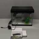 Fish Tank, 2.4 Gallon Fish Aquarium, Fish Tank Starter kit with Smart Humidifier, Temperature Display, 7-Color Lighting, 3 in 1 Quiet Pump with Filteration & Oxygenation & Circulation (Black)