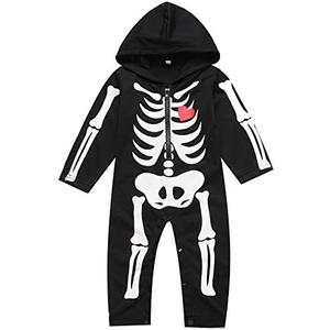 LENSOUS Baby Boy's Skeleton Halloween Costume Long Sleeve Hoodie 12-18 months