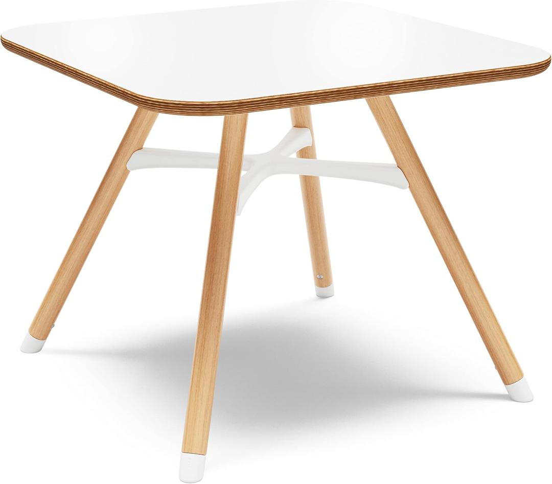 Lalo The Play Table, Wooden Preschool Table and Kids Activities Table with Easy to Clean Surface - Quick & Easy Set Up - Safe and Secure, 23  x 23  x 19  in - Coconut