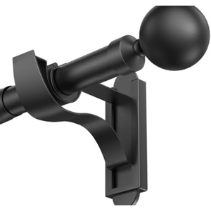 Goyugore Curtain Rods for Windows 48 to 84 Inch: Upgraded Klick Fit Black Curtain Rod 1 Inch Diameter Adjustable Metal Drapery Rod Heavy Duty Extendable Cuitain Poles With Orb Finial