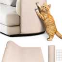 78.7"x15.8" Cat Scratch Mat, Trimmable Self-Adhesive Carpet, DIY Climb Cat Scratcher for Furniture Couch or Wall Protector, Covering Cat Scratching Post Replacement Pads (Beige)