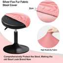 Round Velvet Stool Cover 12-16 inch Bar Stool Seat Covers Round, Wellvery Well Made with Strong Elastic and are Rich Color that Doesn’t Fade, Soft and Comfortable (4, Pink)