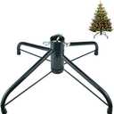 Christmas Tree Stand,Universal Folding Xmas Tree Base, Replacement Metal Tree Stand Base for 4-8Ft Christmas Artificial Trees, Fits 0.5-1.57In Tree Pole (Black)