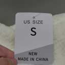 Womens Fleece Sweatshirts Cropped Half Zip Fuzzy Warm Sherpa Pullover Varsity Jackets with Zipper Pockets (Small, Beige)