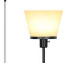 LED Floor Lamp Tall Standing Lamp, Black Modern Torchiere Floor Lamps for Bedroom Living Room Office, Bright Floor Lamp with White Plastic Shade, Bulb Not Included.