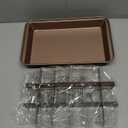 Non Stick Brownie Pan with Dividers, High Carbon Steel Baking Pan, Makes 18 Pre-cut Brownies All at Once - 10.3 X 6.4 X 1.6 Inches Inside Dimension (Gold)