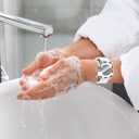 2 in 1 Bling Waterproof Case for Apple Watch Series 6 5 4 SE 40mm, 360 Protective PC Cover Front & Back with Tempered Glass Screen Protector, [Full Diamond] Watch Case for Women, Black