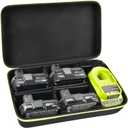 Case Compatible with Ryobi ONE+ 18V Lithium-Ion 4.0/3.5/3.0/2.0/1.5 Ah Compact Batteries. Storage Carrying Holder for 18-Volt Battery Charger. Organizer Container with 6 Dividers (Box Only)