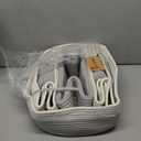 MiniArk Large Shallow Organizing Baskets 15x11x5.1 Inches - Rope Woven Storage Bins for Bathroom, Shelves, Cube Closet, Gradient Grey 4 Packs