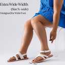 Luoika Women's Wide Width Flat Sandals, Flip Flop Casual Strapy Sandals Slip on Summer Beach Shoes for Women.