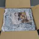 Washable Rug Round 6FT Area Rugs for Living Room: Modern Abstract Neutral Soft Carpet for Bedroom Dining Room Under Kitchen Table Home Office Decor - Grey Blue