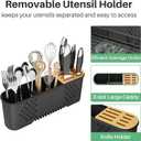 SNTD Large Dish Drying Rack - Expandable (19.3" to 29.4") Dish Rack for Kitchen Counter, Stainless Steel Dish Drainer with Utensil Holder, Pan Holder & Pot Lid Holder (Black) 12.7"D x 29.4"W x 7.9"H