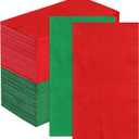 200 Pcs Christmas Paper Napkins 3 Ply Red and Green Napkins Disposable Absorbent Hand Towels Guest Solid Color Napkin for Christmas Holiday Dinner Home Bathroom Kitchen Xmas Party Decorations Supplies