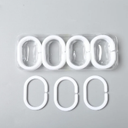 Plastic Shower Curtain Rings,Pack of 12 White Bathroom Shower Hooks Loop Clips Bath Drape Replacement C-Rings Pole and Rail Window Rod (White)
