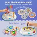 Klever Kits Spin Art for Kids, 2-in-1 Spin Spiro Machine Kit, Arts & Crafts Paint for Boys & Girls, Painting Spinner Toys Kits, DIY Birthday Gifts for Kids Age 6 and up