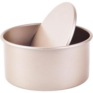 Round Cake Pan, Nonstick 6-Inch with Removable Bottom Chiffon Bakeware (Champagne Gold)