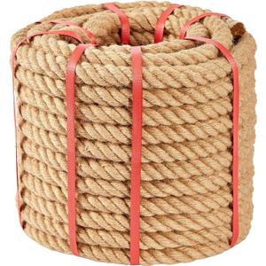 Jute Rope 1.5 Inch x 50 FT, Hemp Rope Twisted Heavy Duty, Perfect for Home Decor, Crafts, Landscaping, Cat Scratching Posts, DIY Projects