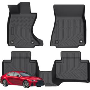 Priprilod Floor Mats Fit for Lexus IS350 IS250 IS300 AWD 2014-2022 All Weather Protector TPE Floor Liners Custom Fit Car Mats Non-SlipAll Wheel Drive Only
