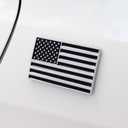3D Black American Flag Metal Car Sticker, 3.15" x 2" USA Flag Decal, Zinc Alloy Emblem for Truck, Car, Motocycle, Boat (Black)