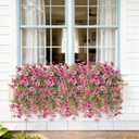 2 x Artificial Flowers for Outdoors Faux Hanging Plants Spring Summer Decoration, 2 Pcs Fake Silk Floral Realistic Outside Flowers UV Resistant No Fade for Planter Pot Porch Patio Window Yard Decor