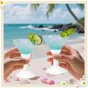 Plastic Martini Glasses 5oz 12 Pack, Vintage Cocktail Glasses with Crystal Texture High StemUnbreakable Coupe Glasses for Party (White)