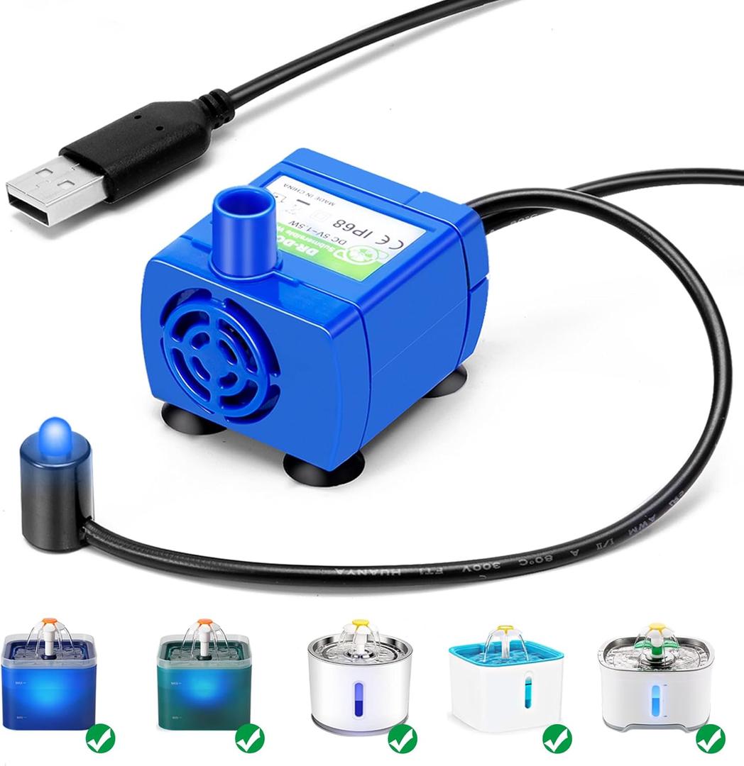 Cat Water Fountain Pump, Pet Water Fountain Pump Compatible Motor, DR-DC160 for Cat Drinking Fountain Cat Water Dispenser Replacement (Pump)