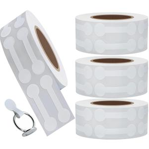 2000PCS Price Stickers for Small Business Jewelry Price Tags Self Adhesive White Blank Jewelry Price Label Roll for Clothing Ring Necklace Earring Price Identify Round Label (White)