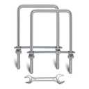 2 Sets Square U Bolts 4 inch Wide, Sunxer Tool Stainless Steel U Clamp with Nyloc Nuts Washers and Plates for Pipe Beam Trailer (M10 x 100mm x 180mm)