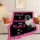 Cat Blanket Super Soft Warm Fluffy Flannel Siamese Cat Throw Blanket Cozy Fuzzy Plush Lovely Cute Pet Bedding Blanket Gift for Boys Girls Kids Teens Adults Couch Sofa 50"x40"