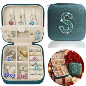 Mothers Day Gift Travel Jewelry Case for Women, Large Jewelry Organizer with Straps, Secure Storage, Better Organization, Gift for Bridesmaid, Daughter, Granddaughter