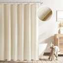 Naturoom Beige Shower Curtain, Linen Textured Fabric Shower Curtains for Bathroom Modern Farmhouse Neutral Tone Premium Quality Fabric Bohemian Rustic Cottage Country Bathroom Decor, Cream, 72 x 72