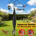 Squirrel Baffle for Bird Feeder Pole, Squirrel Proof Bird Feeder Protection | Easy Installation, Weatherproof Plastic, Fits Yards & Farms, Stops Squirrels & RaccoonsBalck