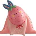 2.62.4 Inch Strawberry Bunny Cute Magnets for Refrigerator, Mini 3D Resin Fruit Animal Fridge Magnets, Fun Kitchen Accessories Office Whiteboard Cubicle Locker Decorations for Home (Pink)