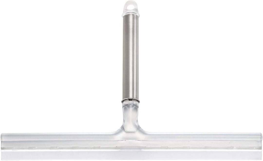 iDesign Forma Brushed Stainless Steel Squeegee  - 12" x 8" (Clear)