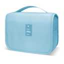 Lcsmaokin Large Capacity Toiletry Bag Travel Bag with Hanging Hook for Men and Women Waterproof Travel Cosmetic Bag Bathroom Storage Bag for Brushes Set, Full-Sized Shampoo,Accessories(Baby Blue) 8,5x9,5"