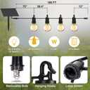 ZJOJO 100FT Solar Lights Outdoor Wateroproof, Solar String Lights with with Remote USB Port 32 LED Shatterproof,Dimmable Outdoor Lights Long Last for Garden,Patio, Backyard, Camping Christmas Light