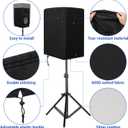 Speaker Cover for 12 Inch PA/DJ Powered Speaker Mounted on Stand, Outdoor Speaker Covers UV Protection Water Resistant Dustproof 600D Oxford Cloth(Black)