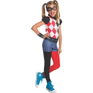 Rubies Girl's DC Superhero Harley Quinn Costume Jumpsuit, Medium for Themed Parties and Halloween, M
