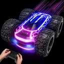 Tecnock Remote Control Car for Boys 4-7, 2.4GHz RC Stunt Car for Kids, 360 Rotating Double Sided RC Cars with LED Lights, Toys Gifts for Boys and Girls