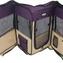 EliteField 2-Door Soft Pet Playpen, Exercise Pen, Multiple Sizes and Colors Available for Dogs, Cats and Other Pets (62" x 62" x 36"H, Purple+Beige)