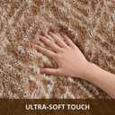 Ophanie 9x12 Brown and White Diamond Striped Rugs for Living Room,Large Fluffy Shag Fuzzy Plush Soft Carpets, Shaggy Rug for Bedroom, Carpet for Kids Boys Girls Dorm Nursery Home Decor Aesthetic