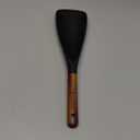 STAUB Multifunction Spatula Spoon, Great for Both Cooking and Serving Durable BPA-Free Matte Black Silicone, Acacia Wood Handles, Safe for Nonstick Cooking Surfaces