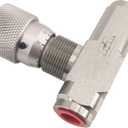 1/2" NPT Straight Flow Control Needle Valve for Hydraulic System, Heavy-Duty Carbon Steel Pressure Connection Fittings with Adjustable Variable Knob (4 inches width x 4 inches length x 2 inches height)