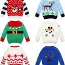 Chalyna 6 Pcs Christmas Doll Clothes Christmas Accessories Outfit Small Sweater Knitted Clothing Xmas Accessory Santa Clothing Accessories Clothes, Doll is Not Included(Stylish)