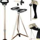 Walking Cane with Seat for Men & Women,Portable Cane Seat with Carry Bag,Lightweight Anti-Slip Walking Stick for Seniors & Adults,Foldable Adjustable Cane Chair for Travel Hiking (rose gold)